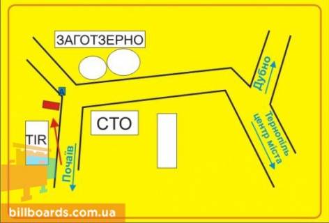 Билборд B в Кременце г. Кременец схема