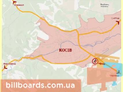 Билборд B в Косове Траса Косів-Чернівці схема
