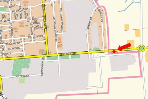 Билборд B в Луцке, 3x6  Рівненська вул., між АЗС "БРСМ" і "ОККО", в центр схема
