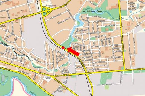 Билборд A в Луцке, 3x6  Карпенка-Карого вул., біля ресторану "Срібні лелеки", роздільник, в бік Перемоги пр. схема