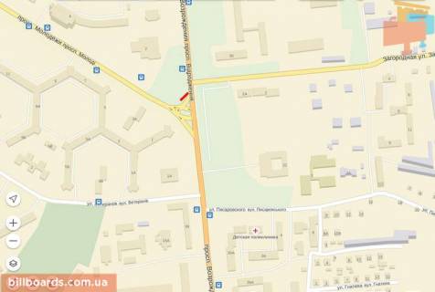 Билборд A в Луцке Відродження вул. - Молоді вул. схема