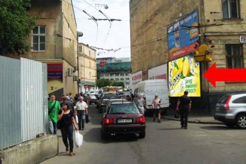 Билборд A в Львове, 3x6  Костомарова вул., 8 / Руставелі вул. фото 1