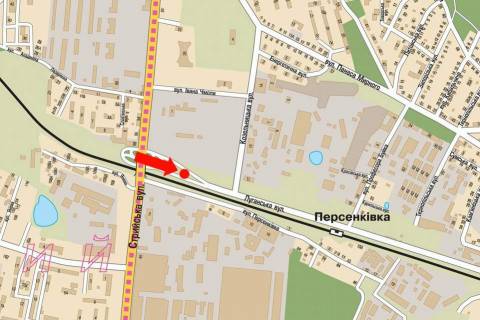 Билборд B в Львове, 3x6  Луганська вул., біля АЗС, в бік Червоної Калини пр. схема