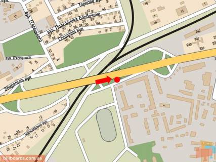 Билборд A в Львове, 3x6  Городоцька вул., 321, біля офісу "Київстар", в центр схема