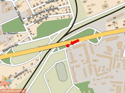Билборд B в Львове, 3x6  Городоцька вул., 321, біля офісу "Київстар", з центру схема