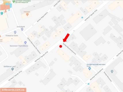 Скроллер A в Львове, 2.3x3.14  Героїв УПА вул. / Васильківського вул., світлофор, з центру - 173064 схема