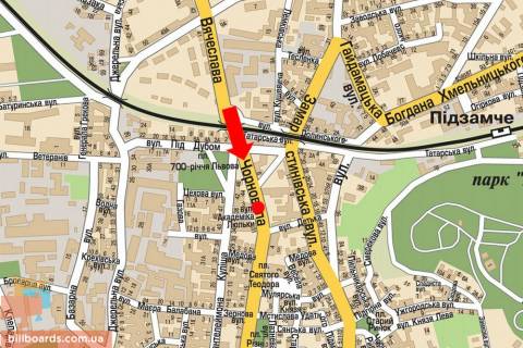 Cityscroll A in Lviv, 1.8x1.2  Cornovola av. / Det'ko st., Rozdil'nik, v centr scheme