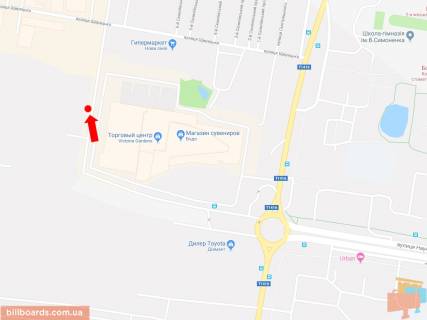 Билборд B в Львове, 3x6  Кульпарківська вул., біля ТРЦ "Victoria Gardens", в сторону вул. Щирецька, супермаркету "Нова Лінія" схема