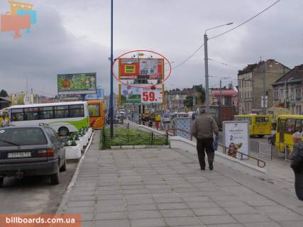 Билборд B в Львове Городоцкая ул., напротив остановки "Пригородный вокзал", верхний фото 1