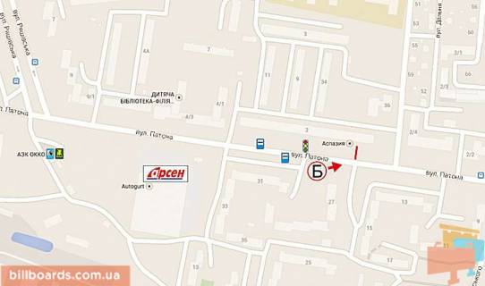 Billboard B in Lviv Patona st., 2 scheme