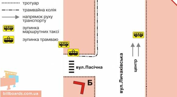 Билборд B в Львове Пасічна вул., 60 схема