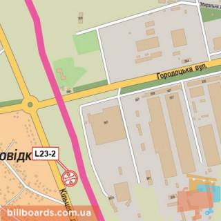 Билборд B в Львове Кільцева дорога, 500 м від "Епіцентру", ТЦ "МЕТРО", в сторону Стрийська вул. схема