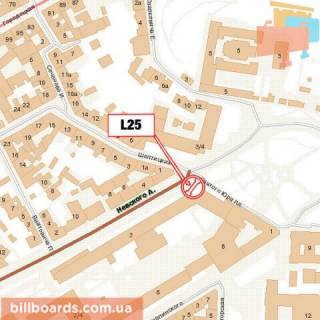 Billboard A in Lviv Mitropolita Andrea st., 1, fasad scheme