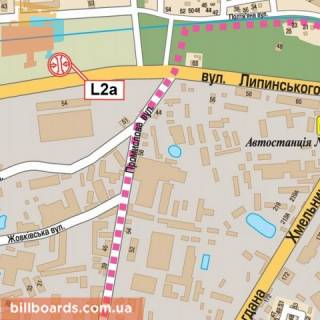 Billboard A in Lviv Lipins'kogo st., 54 scheme