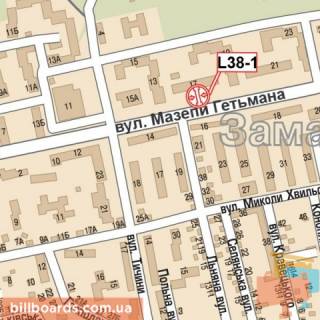 Билборд A в Львове Мазепи вул., 17 схема
