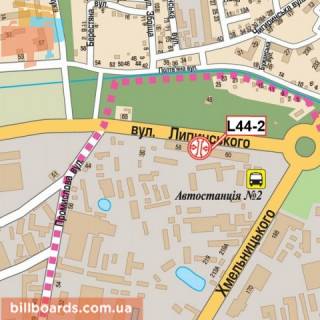 Billboard B in Lviv Lipins'kogo st., 60 scheme