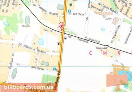 Билборд  в Львове Стрыйская ул., 98 схема