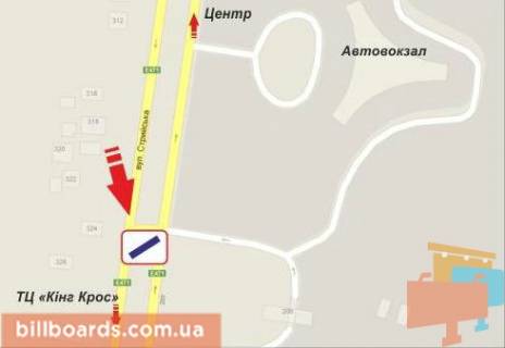Билборд A в Львове Стрийська вул., 330 схема