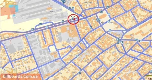 Билборд A в Львове Городоцька вул. схема