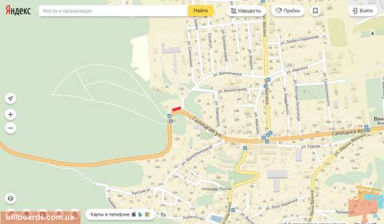 Билборд A в Львове Львівська вул., виїзд зі Львова, в'їзд в місто Винники, біля ОККО схема