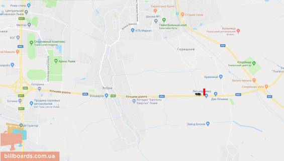 Билборд B в Львове Кільцева дорога, в бік Пасіки-Зубрицькі схема