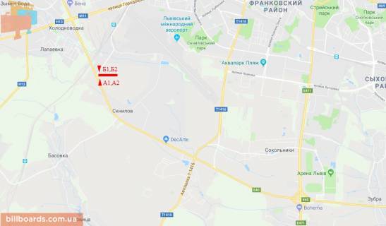 Білборд, Бігборд (Борд)   у Львові М-10 Западный обход, возле Автохата в сторону ТЦ "King Cross" , нижний схема