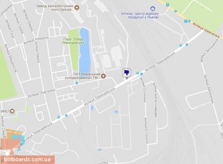 Билборд A в Львове Левандівська вул. - Повітряна вул. схема
