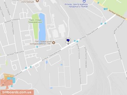 Билборд B в Львове Левандівська вул. - Повітряна вул. схема