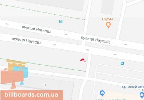 Билборд  в Львове Наукова ул. схема