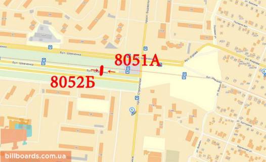 Билборд B в Мариуполе Шевченко бул., район рынка "Космос", консоль схема