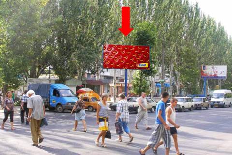 Билборд B в Мелитополе, 3x6  50-річчя Перемоги пр., біля ринку "Ризький" фото 1