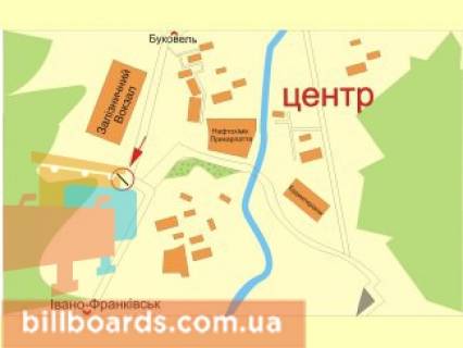 Билборд A в Надворной Вокзальна вул., №2 схема