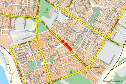 Билборд A в Николаеве, 3x6  Миру пр. / Південна вул., коледж економіки і права, в бік Богоявленського пр. (кол. Жовтневий пр.), супермаркетів "Велмарт", "Ельдорадо" схема