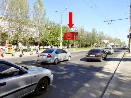 Билборд B в Николаеве, 3x6  Миру пр. / Південна вул., коледж економіки і права, в бік Перемоги пл., з/д вокзалу, з центру фото 1