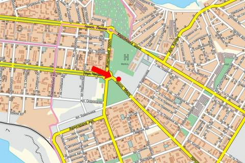 Билборд A в Николаеве, 3x6  Мира пр., біля ринку "Колос", супермаркетів "Велмарт", "Ельдорадо", з центру схема