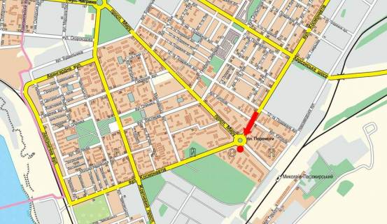 Билборд A в Николаеве, 3x6  Миру пр. / Космонавтів вул. / Перемоги пл., супермаркет "АТБ", ринок, в бік з/д вокзалу, ліва схема