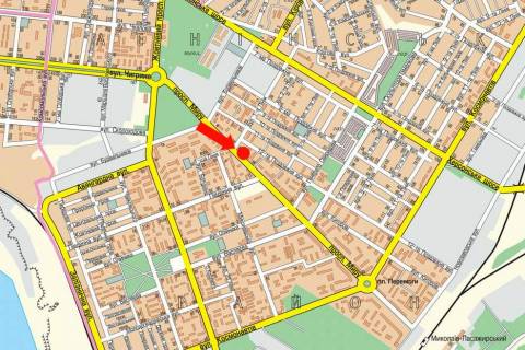Билборд B в Николаеве, 3x6  Миру пр., 14, з боку з/д вокзалу, з центру схема