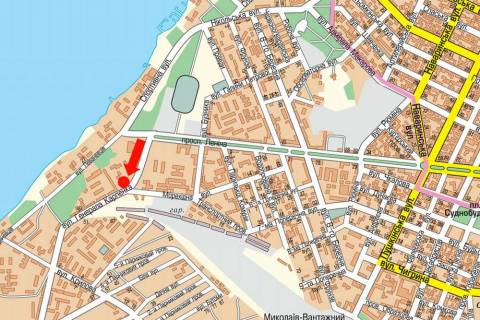Билборд A в Николаеве, 3x6  Генерала Олекси Алмазова вул. (Генерала Карпенка) . / Морехідна вул., біля АЗС "Amic", з центру схема