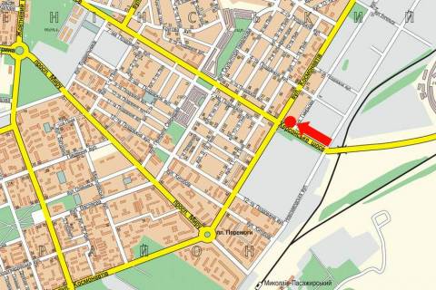 Билборд A в Николаеве, 3x6  Херсонське шосе, 94 / Космонавтів вул., біля АЗС "Amic", біля Миколаївського хлібзаводу №1, в центр схема