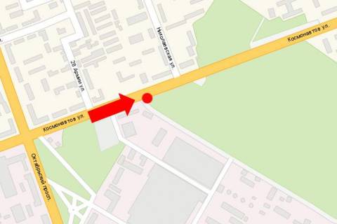 Билборд A в Николаеве, 3x6  Космонавтів вул. / Турбінна вул., з центру схема