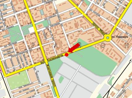Билборд B в Николаеве, 3x6  Космонавтів вул. / Турбінна вул., в центр схема