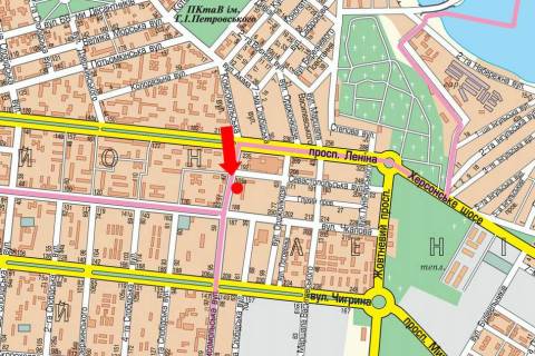 Билборд B в Николаеве, 3x6  6-та Слобідська вул. (кол. Комсомольська вул.), 46, біля БТ «Південний Буг», з центру (флажок) схема