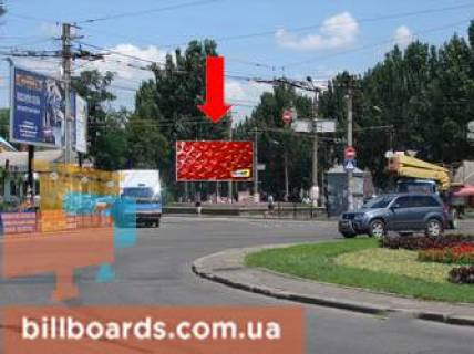 Билборд B в Николаеве, 3x6  Аркасівська вул. (Пушкінська) . / Андрія Покровського вул. (Наваринська) . / Центральний пр. (кол. Леніна пр.), Пушкінське кільце фото 1