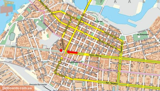 Призматрон, Призма A у Миколаєві, 3x6  Аркасівська вул. (Пушкінська) . / Андрія Покровського вул. (Наваринська) ., Пушкінське кільце, біля супермаркету "Ельдорадо", в бік Рюміна вул., ліва - 173119 схема