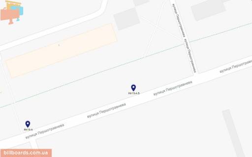 Білборд, Бігборд (Борд)  A у Нікополі, 6х3  вул.Першотравнева, навпроти буд.№5, напрямок руху до цетральної частини міста, навпроти ТЦ 33 квадратних метри схема