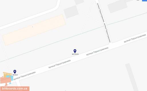 Билборд B в Никополе, 6х3  вул.Першотравнева, навпроти буд.№5, напрямок руху до  районної лікарні,  навпроти ТЦ 33 квадратних метри схема