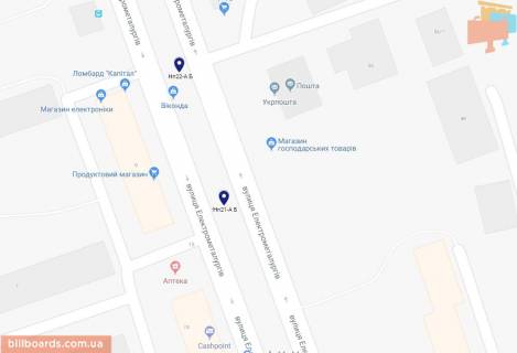 Билборд A в Никополе, 6х3  просп.Електрометалургів, навпроти буд. №9, напрямок руху з центру (РОЗМІР МАТЕРІАЛУ ДЛЯ РОЗМІЩЕННЯ 5,9х2,9) схема