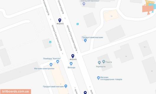 Билборд A в Никополе, 6х3  просп.Електрометалургів, навпроти зупинки, напрямок руху в центр (РОЗМІР МАТЕРІАЛУ ДЛЯ РОЗМІЩЕННЯ 5,9х2,9) схема