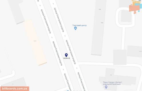 Билборд A в Никополе, 6х3  просп.Електрометалургів,буд. №17/1, напрямок руху з центру (РОЗМІР МАТЕРІАЛУ ДЛЯ РОЗМІЩЕННЯ 5,9х2,9) схема