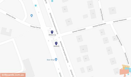 Билборд A в Никополе, 6х3  просп.Електрометалургів - вул.Некрасова, напрямок руху з центру, в бік Автовокзалу, виїзду з міста схема